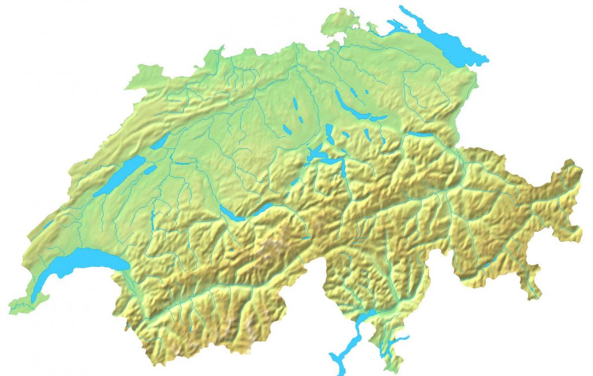 Mapa topográfico de Suiza